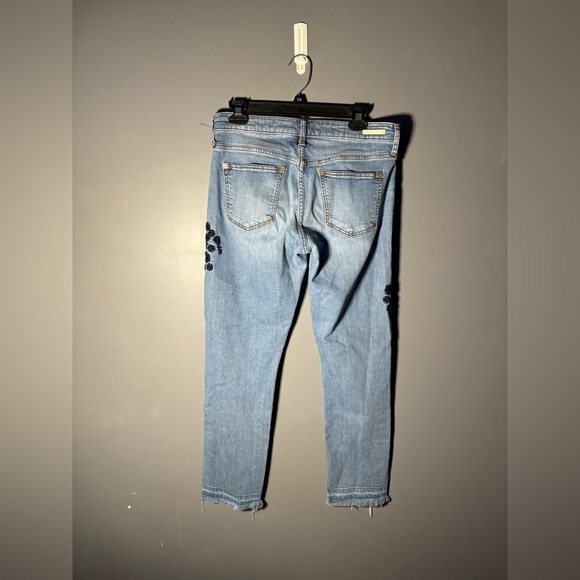 Pilcro and The Letterpress Slim Boyfriend Embroidered Jeans Size 28 - Picture 2 of 4